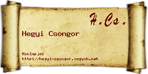 Hegyi Csongor névjegykártya